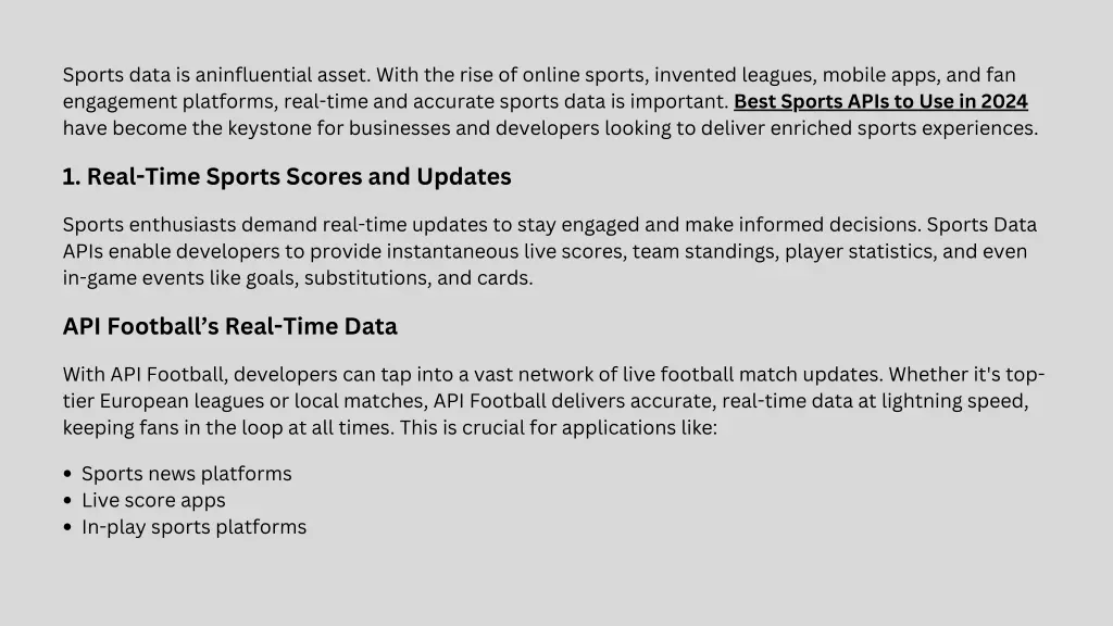 sports data is aninfluential asset with the rise