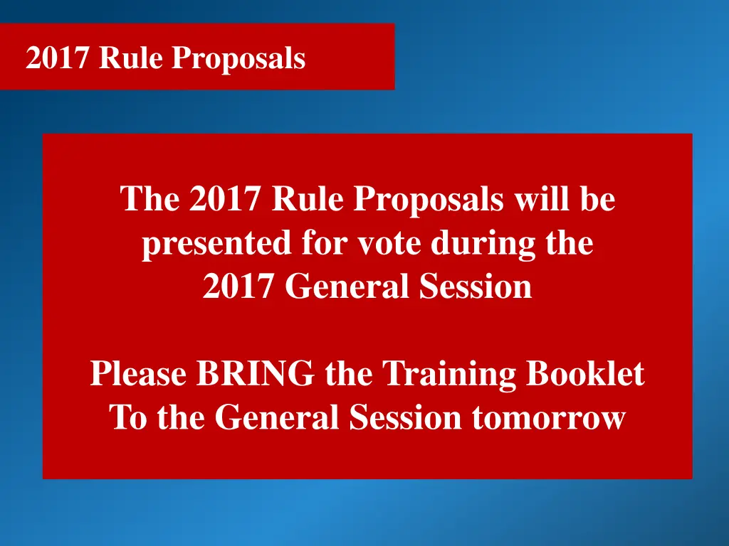 2017 rule proposals