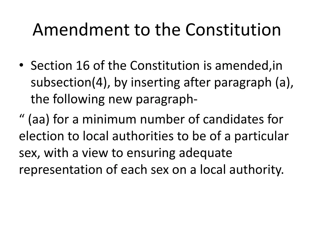 amendment to the constitution 1