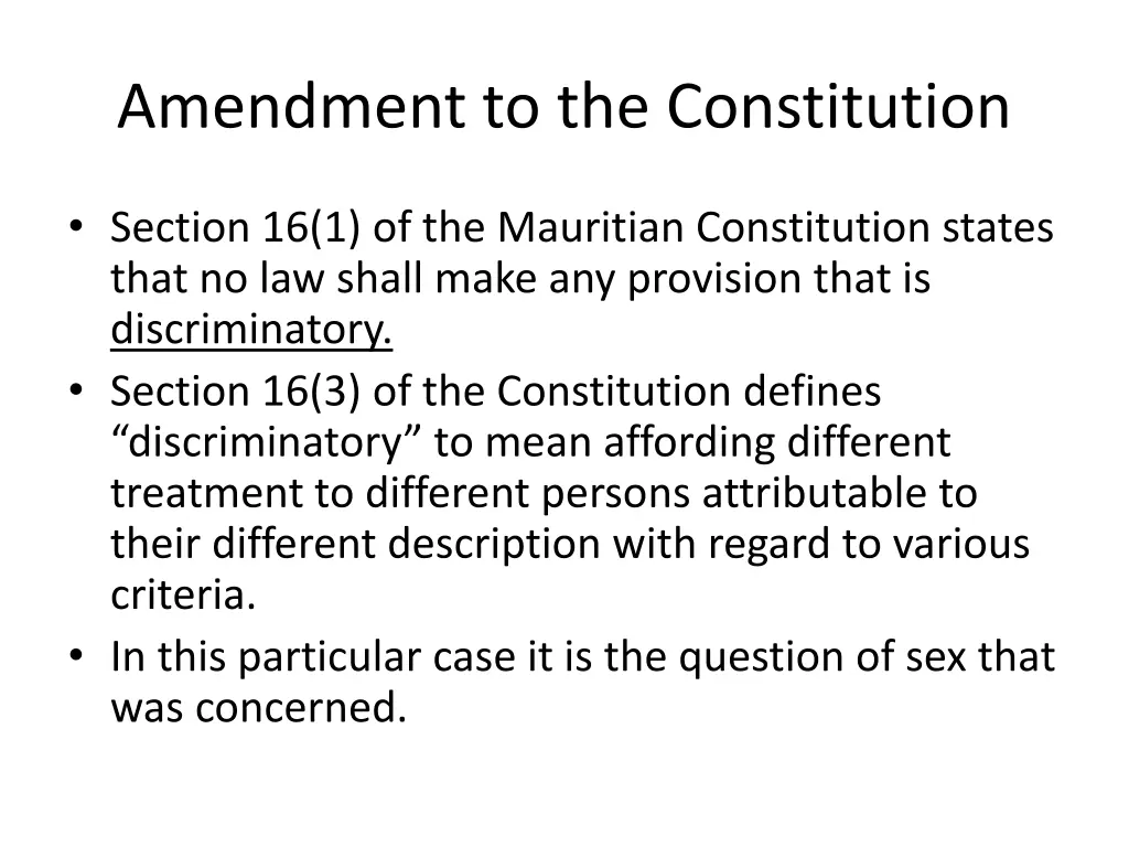 amendment to the constitution