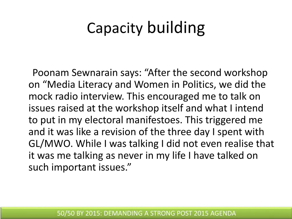 capacity building