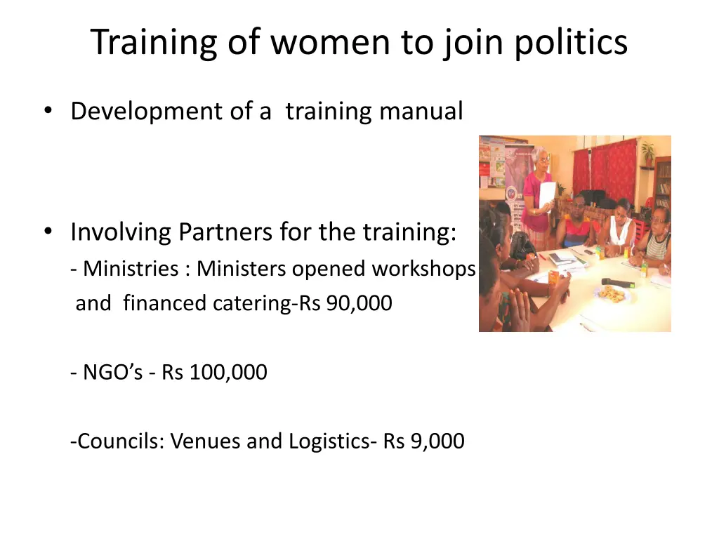 training of women to join politics