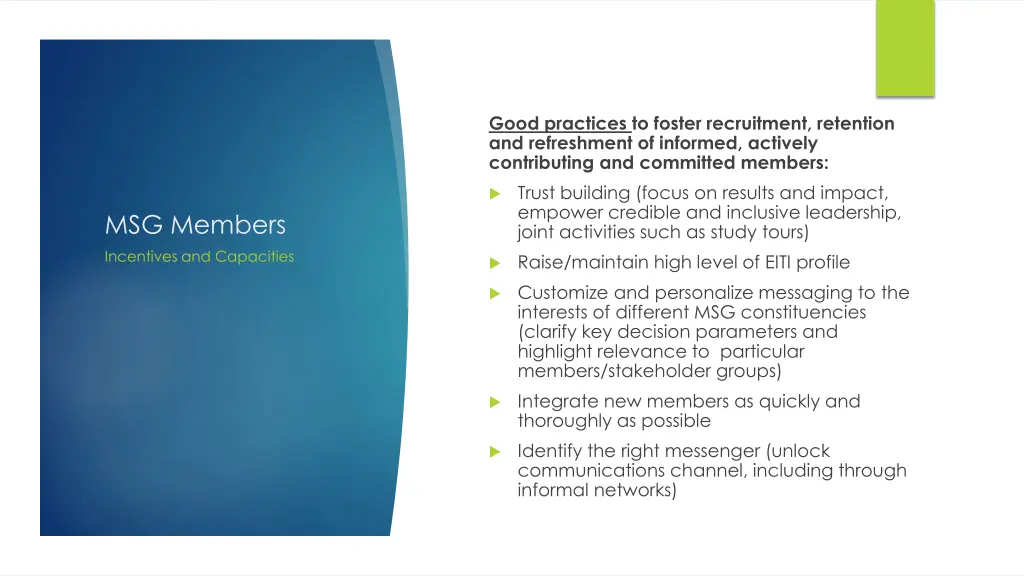 good practices to foster recruitment retention