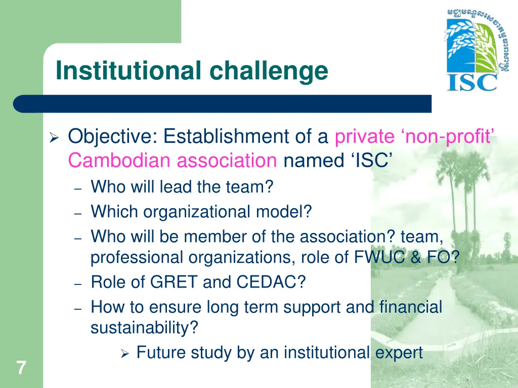 institutional challenge