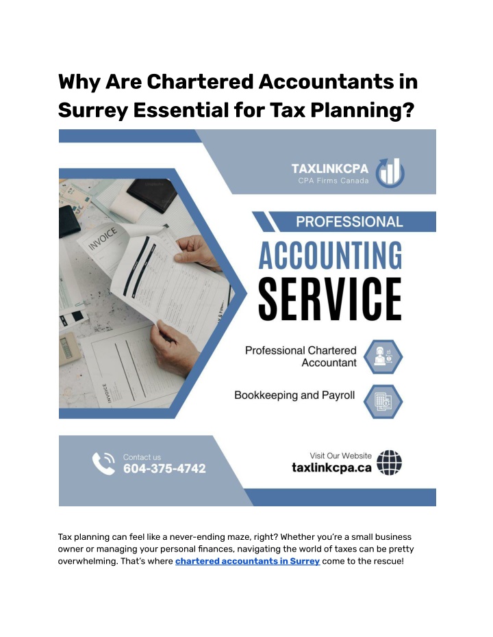 why are chartered accountants in surrey essential