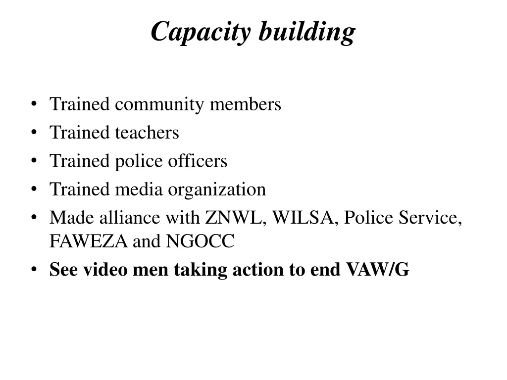 capacity building