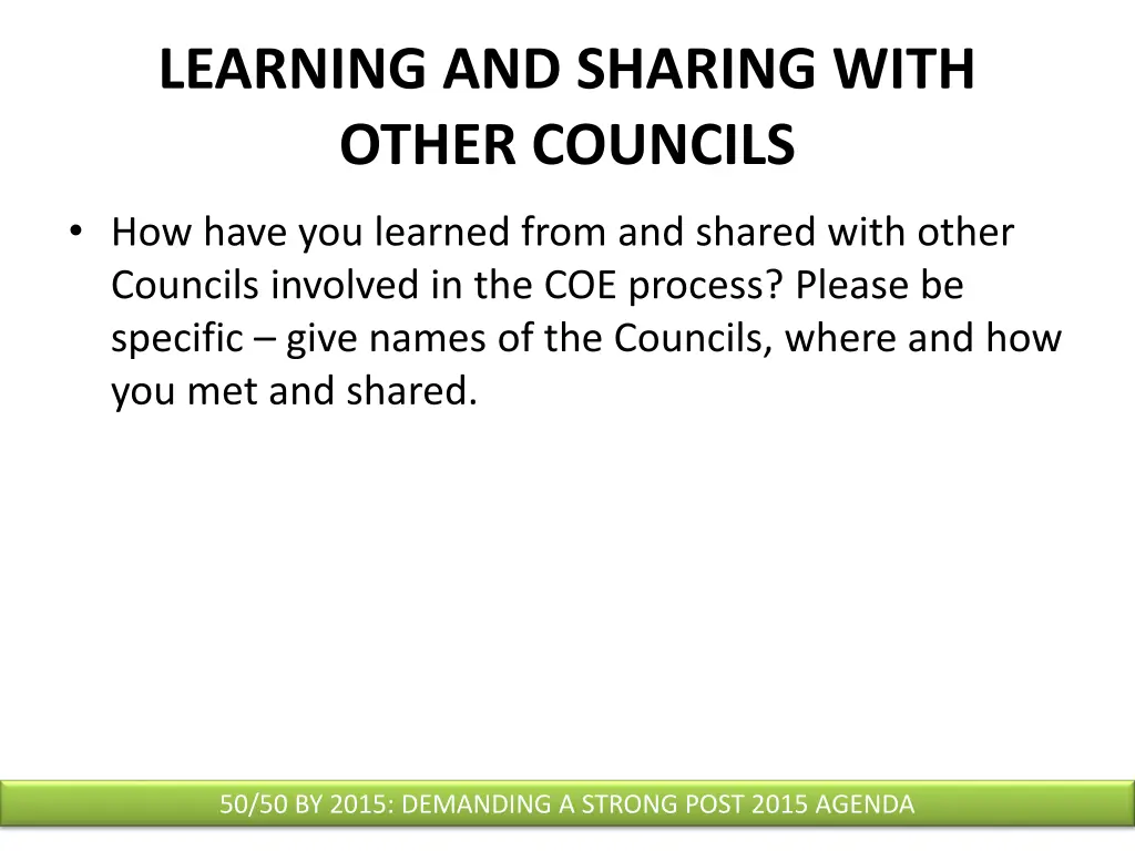 learning and sharing with other councils