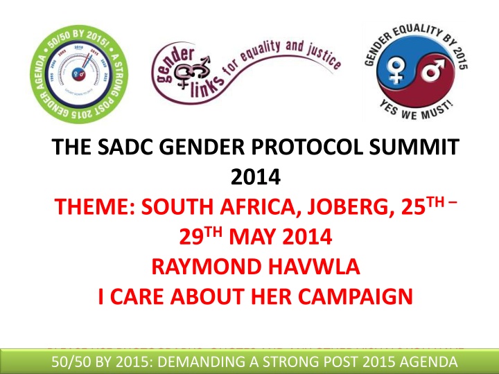 the sadc gender protocol summit 2014 theme south