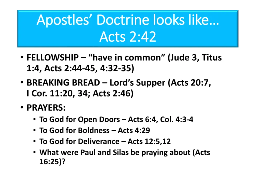 apostles doctrine looks like apostles doctrine 5