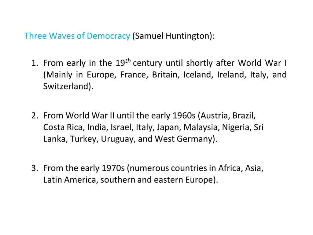 three waves of democracy samuel huntington