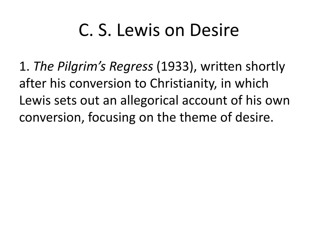 c s lewis on desire