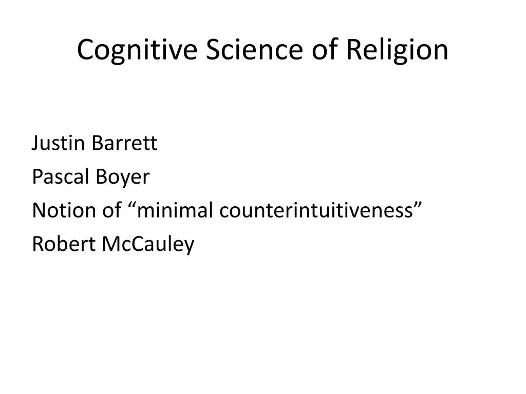 cognitive science of religion