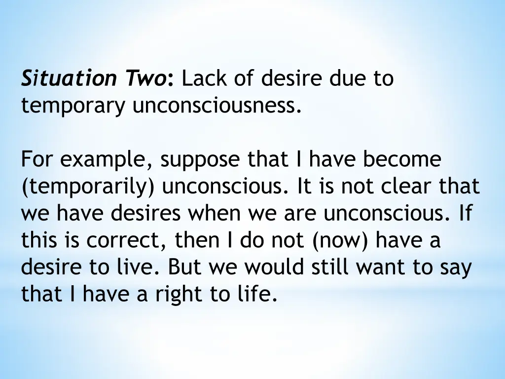 s i tuation two lack of desire due to temporary