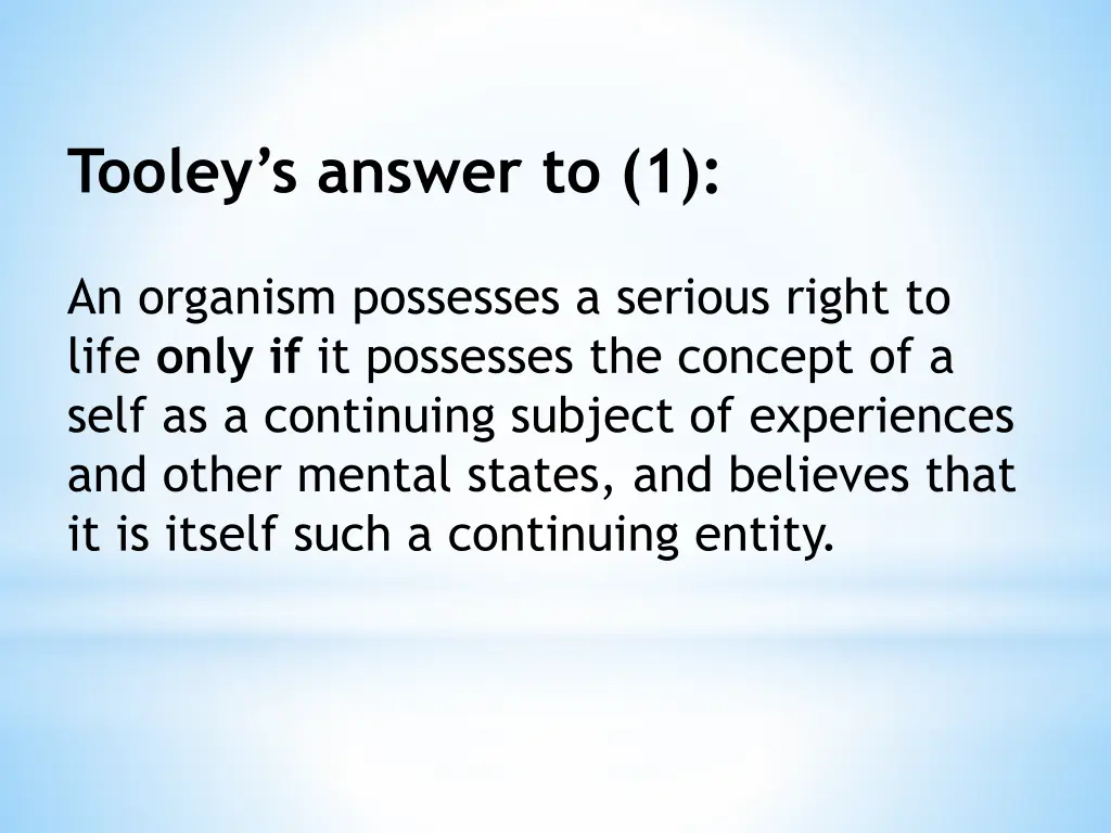 tooley s answer to 1