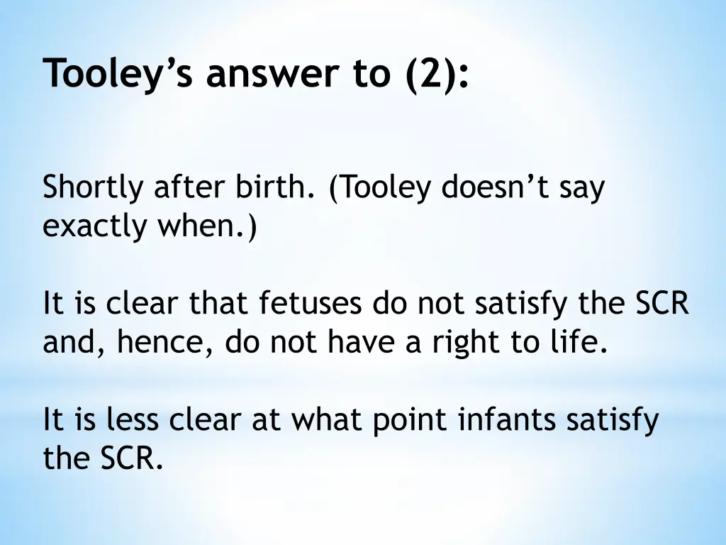 tooley s answer to 2