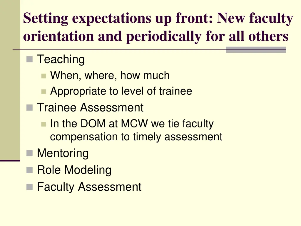 setting expectations up front new faculty