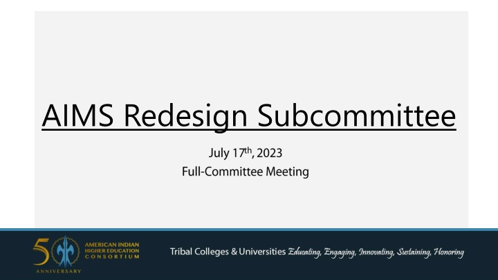 aims redesign subcommittee