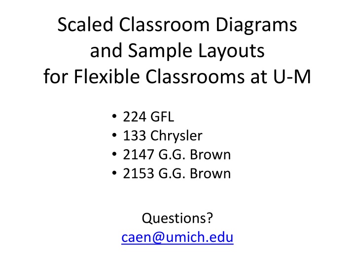 scaled classroom diagrams and sample layouts