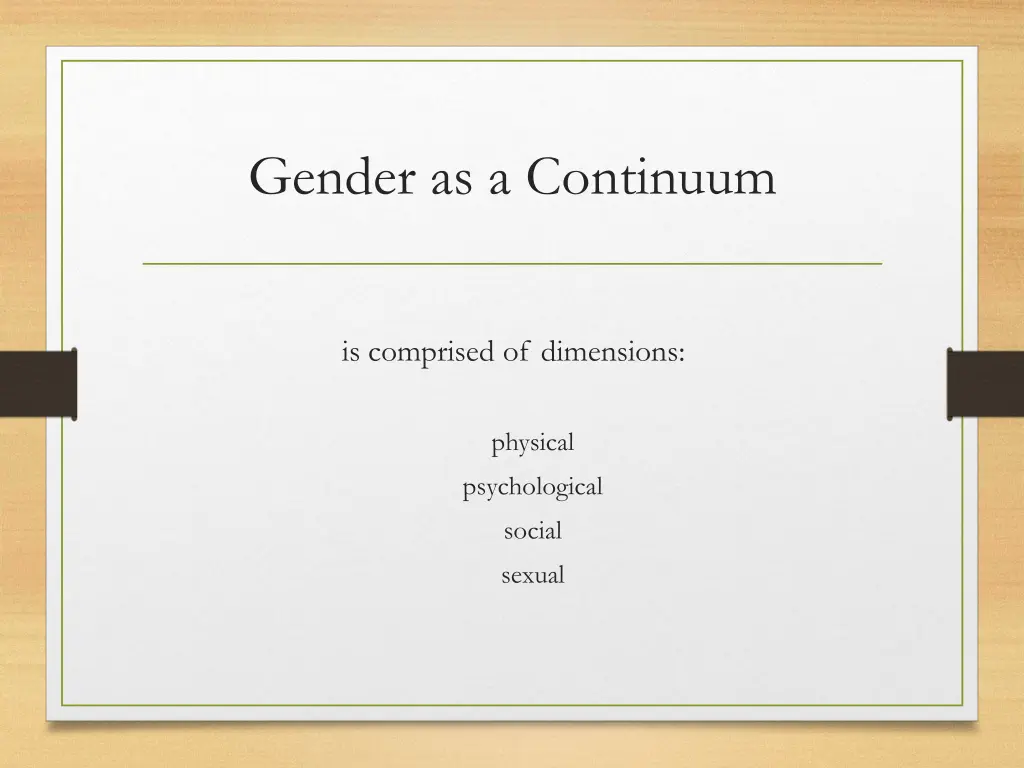 gender as a continuum