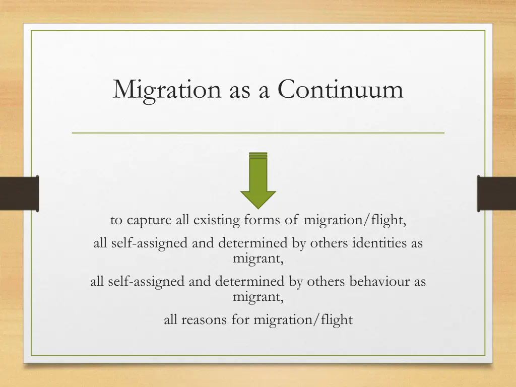 migration as a continuum