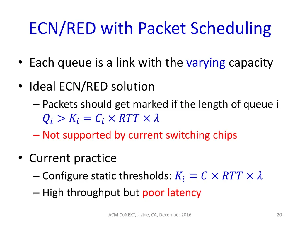 ecn red with packet scheduling 1