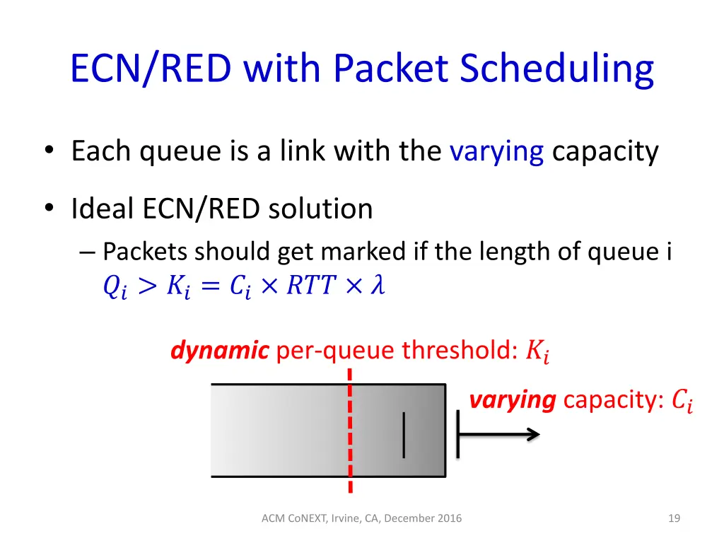 ecn red with packet scheduling