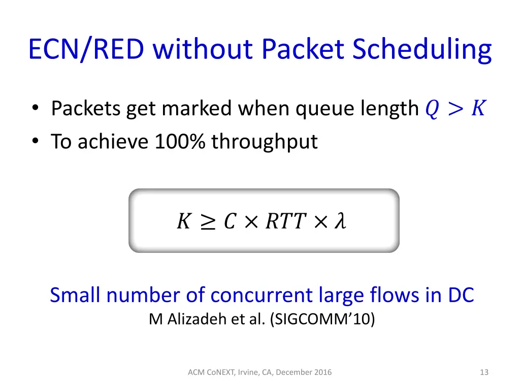 ecn red without packet scheduling 2