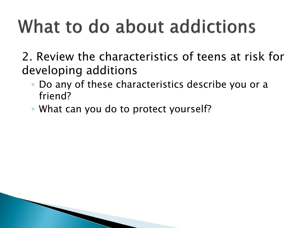 2 review the characteristics of teens at risk