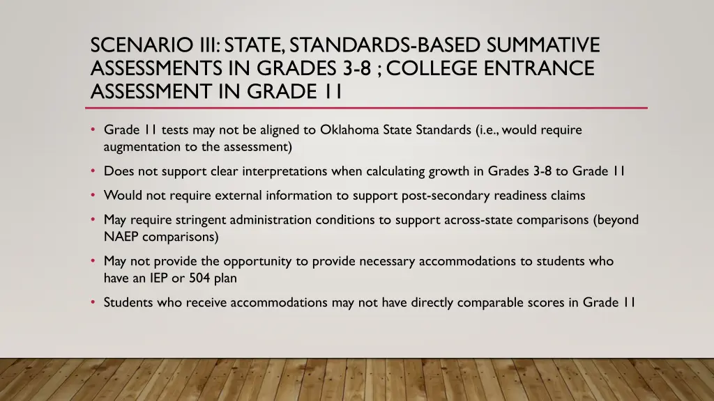 scenario iii state standards based summative