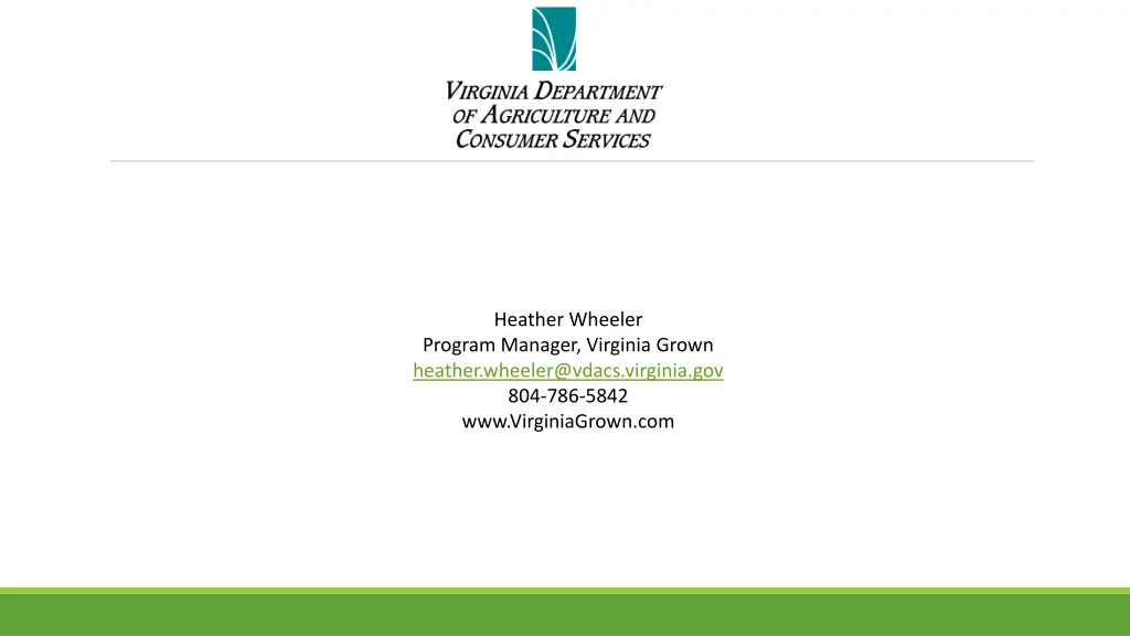 heather wheeler program manager virginia grown