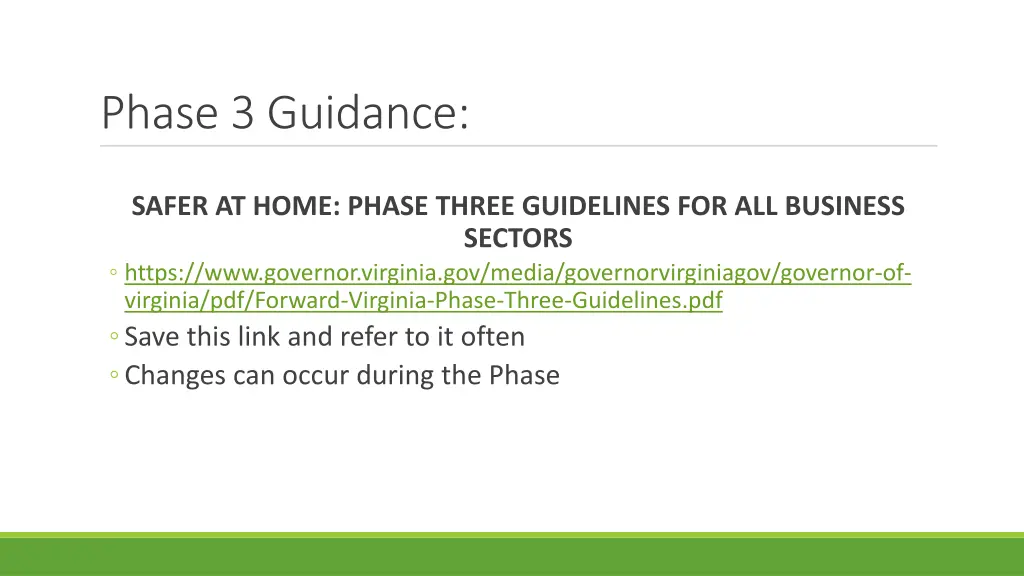 phase 3 guidance