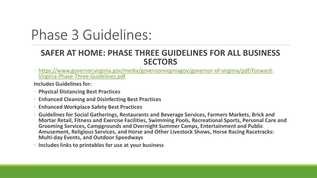 phase 3 guidelines