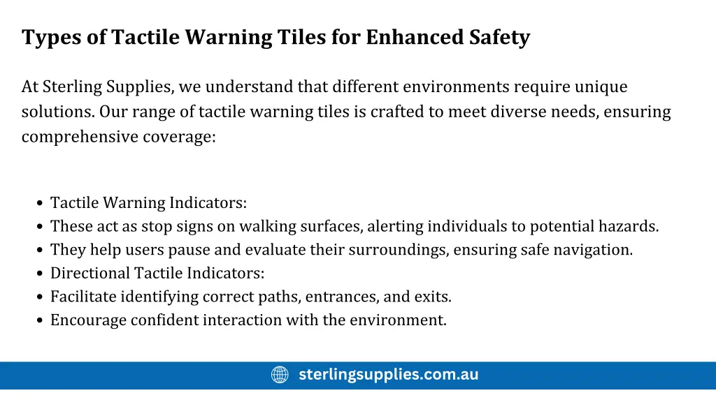 types of tactile warning tiles for enhanced safety