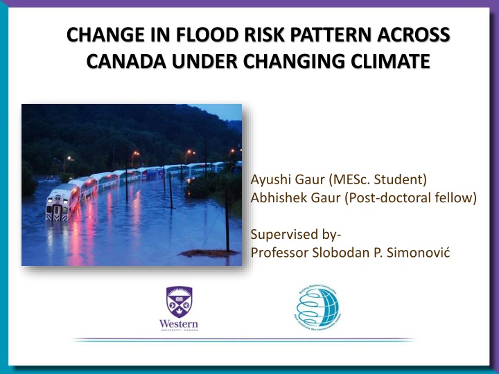 change in flood risk pattern across canada under