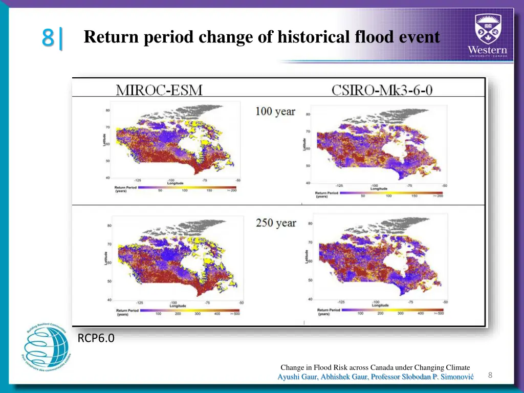 return period change of historical flood event