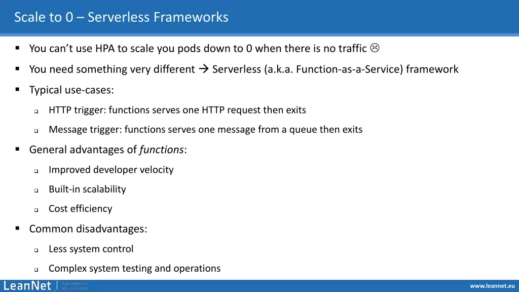 scale to 0 serverless frameworks