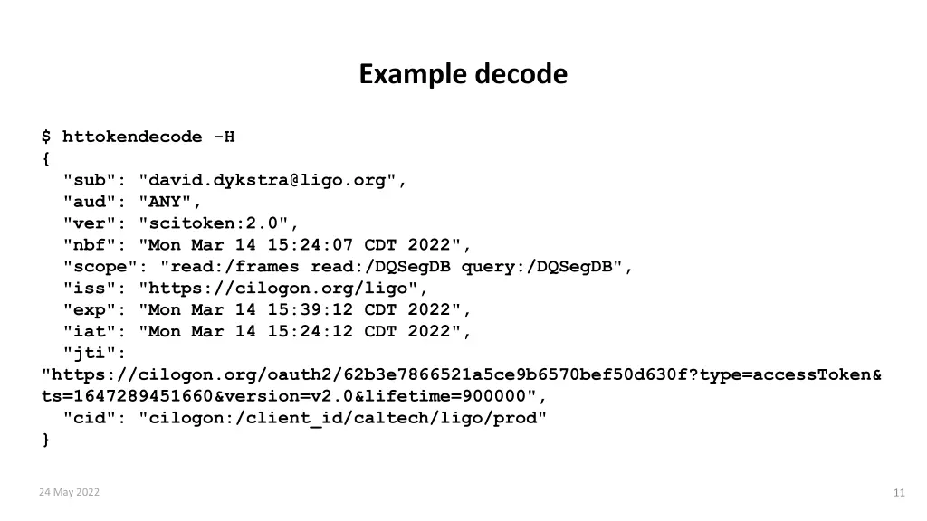 example decode