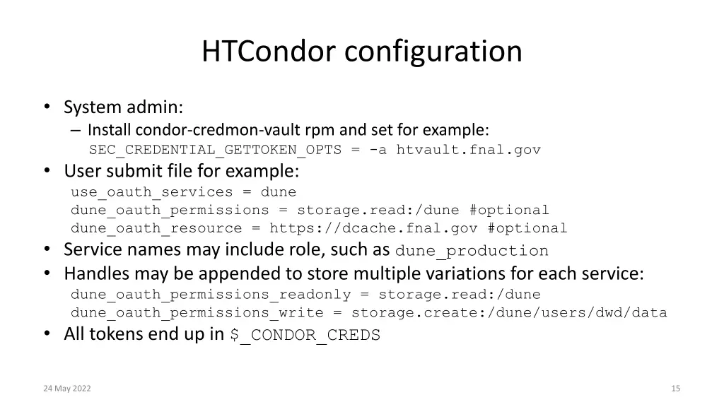 htcondor configuration