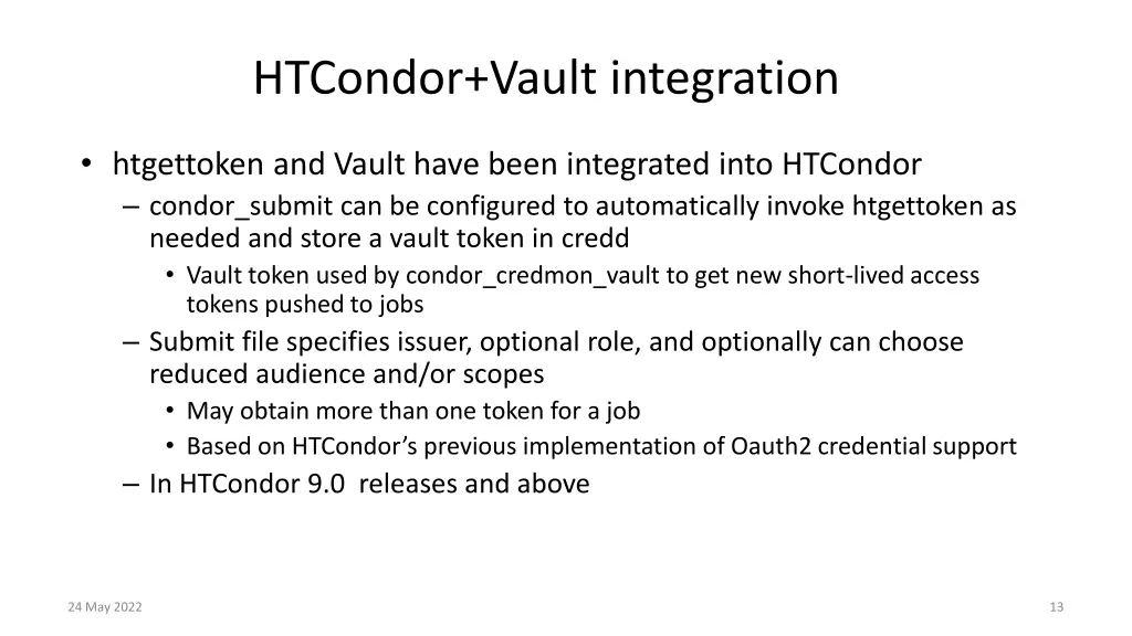 htcondor vault integration