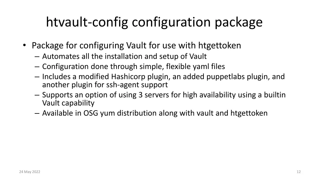 htvault config configuration package