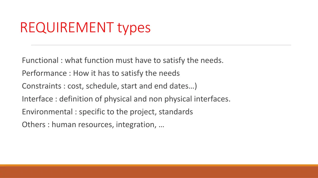 requirement types