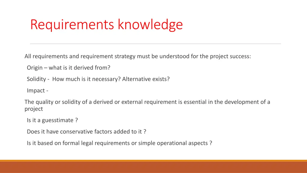 requirements knowledge