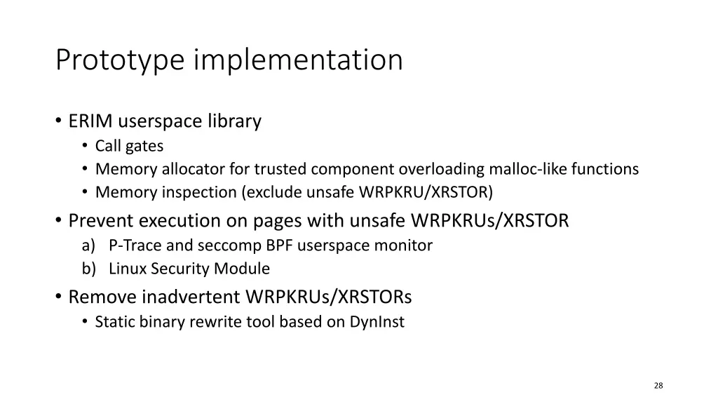 prototype implementation