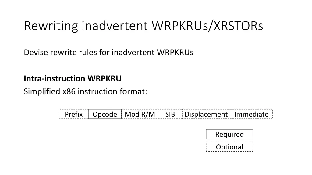 rewriting inadvertent wrpkrus xrstors 1