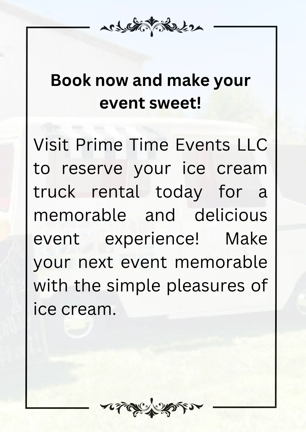 book now and make your event sweet