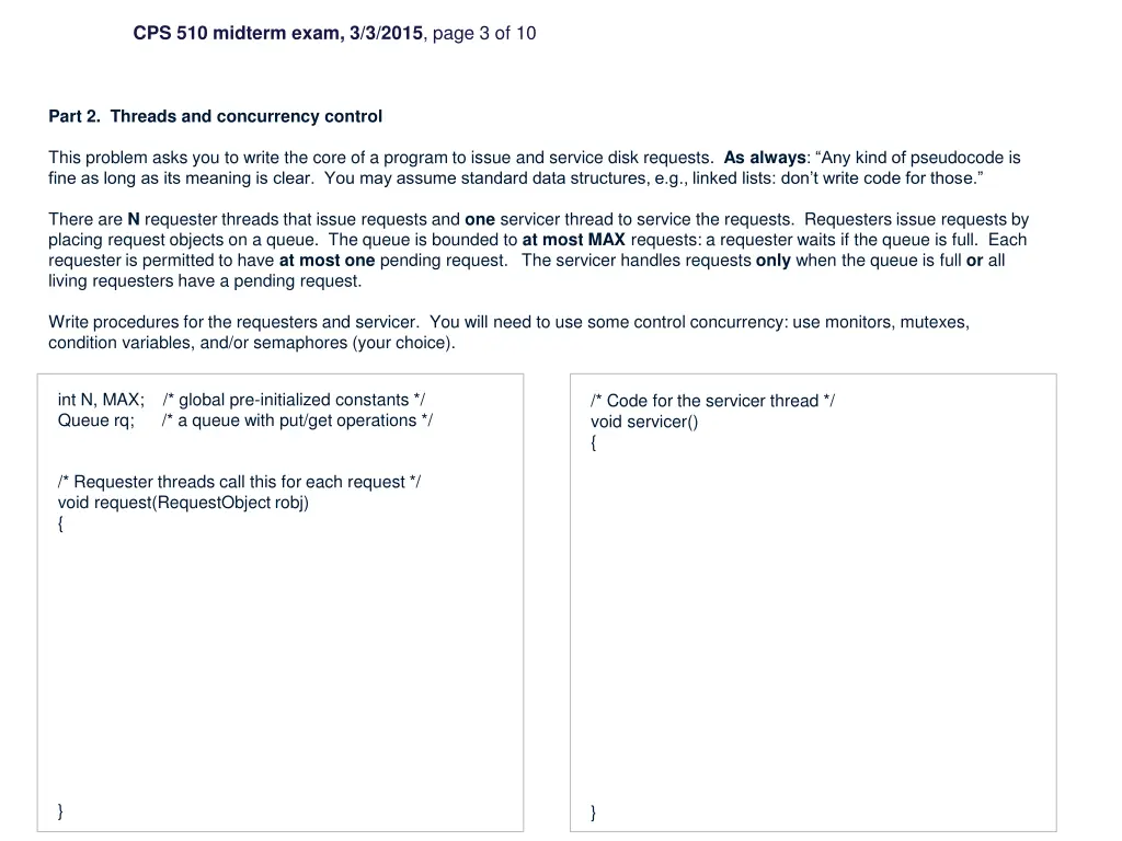 cps 510 midterm exam 3 3 2015 page 3 of 10