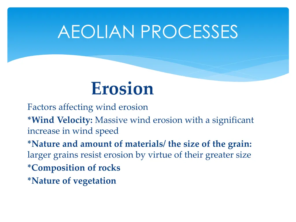 aeolian processes