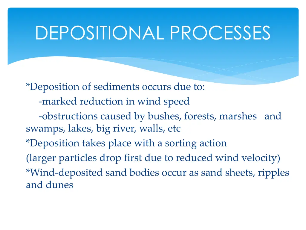 depositional processes