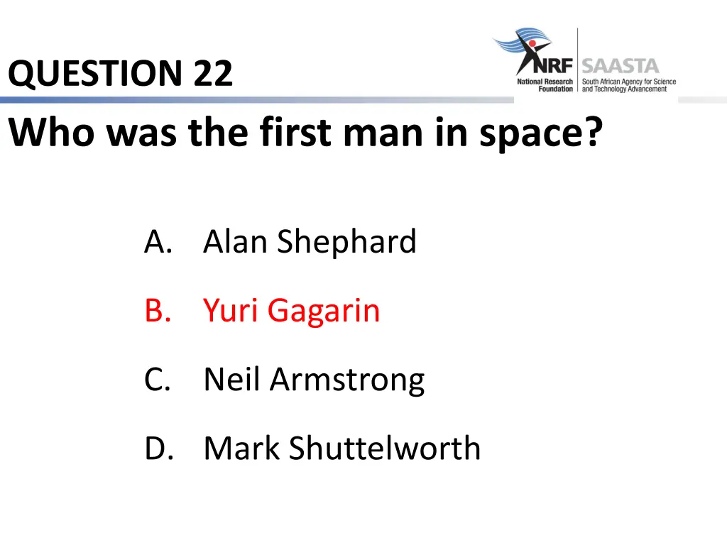 question 22 who was the first man in space