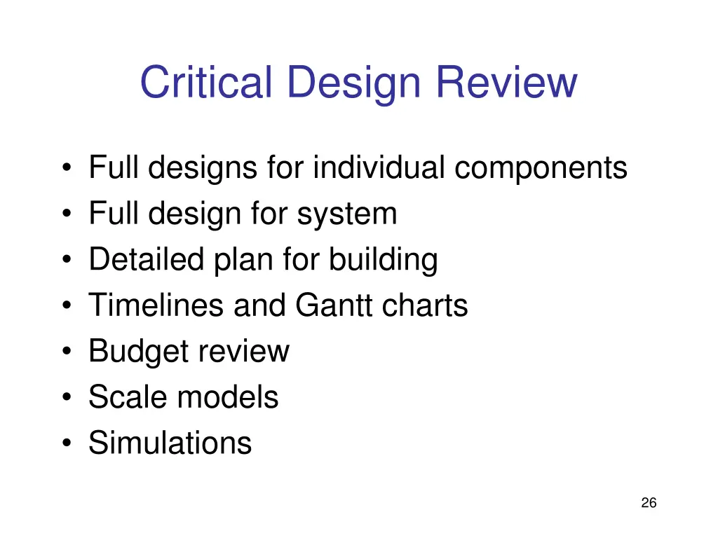 critical design review